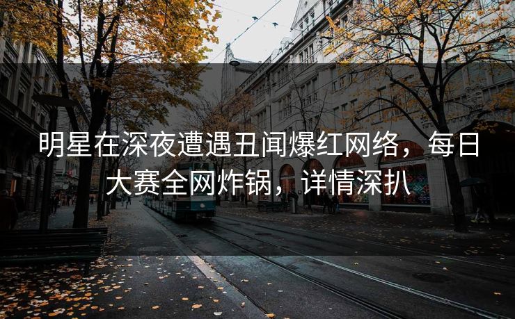 明星在深夜遭遇丑闻爆红网络，每日大赛全网炸锅，详情深扒