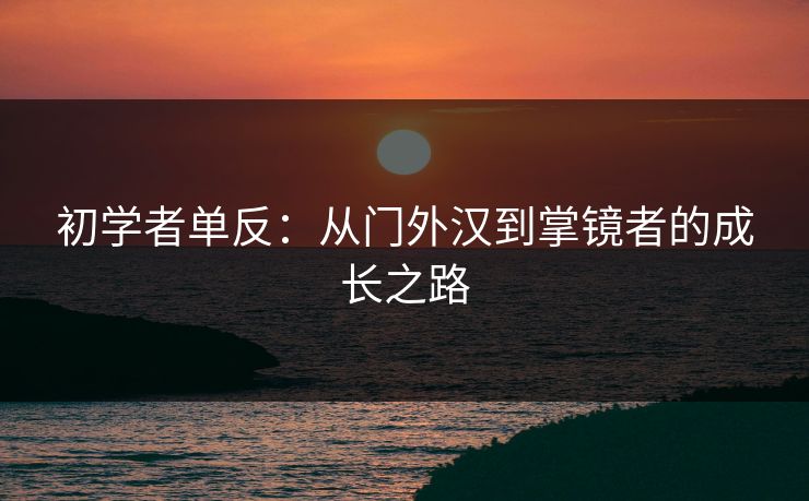初学者单反：从门外汉到掌镜者的成长之路