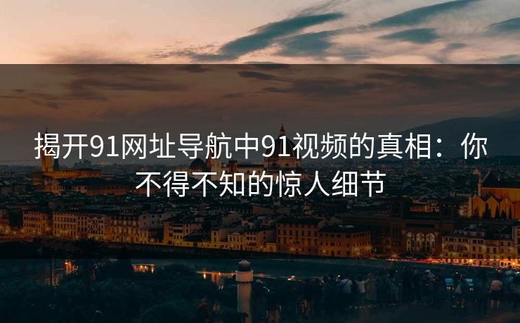 揭开91网址导航中91视频的真相：你不得不知的惊人细节