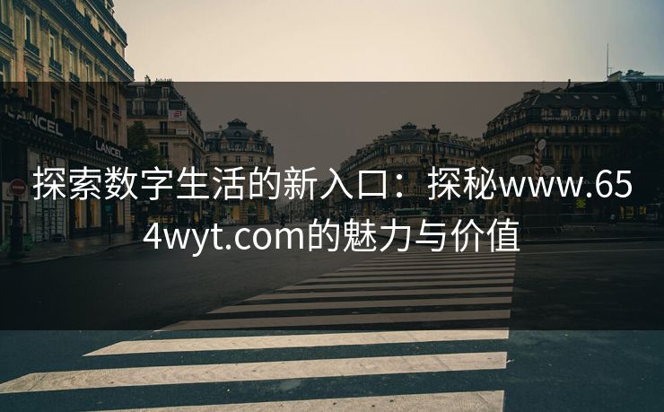 探索数字生活的新入口：探秘www.654wyt.com的魅力与价值